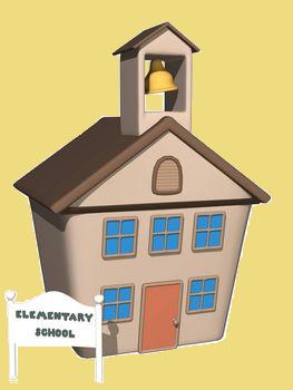 Picture of a cartoon elementary school.