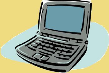A cartoon picture of a laptop.