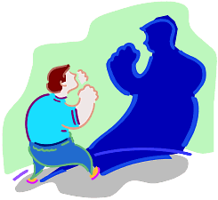 animated image of a man shadow boxing.